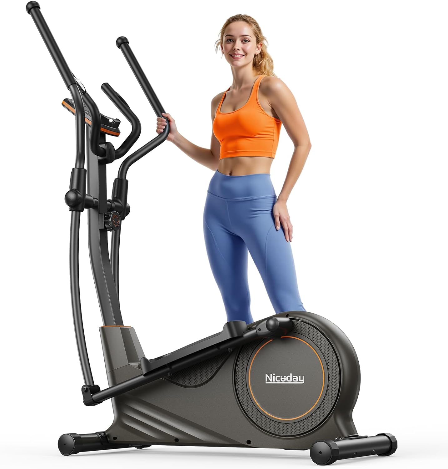 Niceday Elliptical Exercise Machine, Elliptcal Machine for Home, 15.5IN&16IN&20IN Stride Elliptical Machine, 500LBS Loading Capacity, Elliptcal Training Machine with 16 Level Resistance