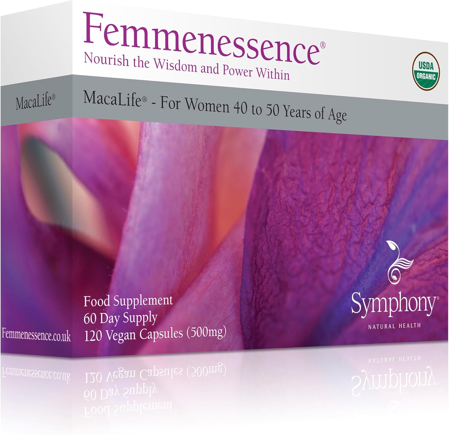 Femmenessence® MacaLife® – Clinically Proven Perimenopausal Organic Vegan Supplement for Natural Hormone Balance, Symptom Relief, Heart & Mood Support (120 Capsules, 60 Day Supply) - Image 5