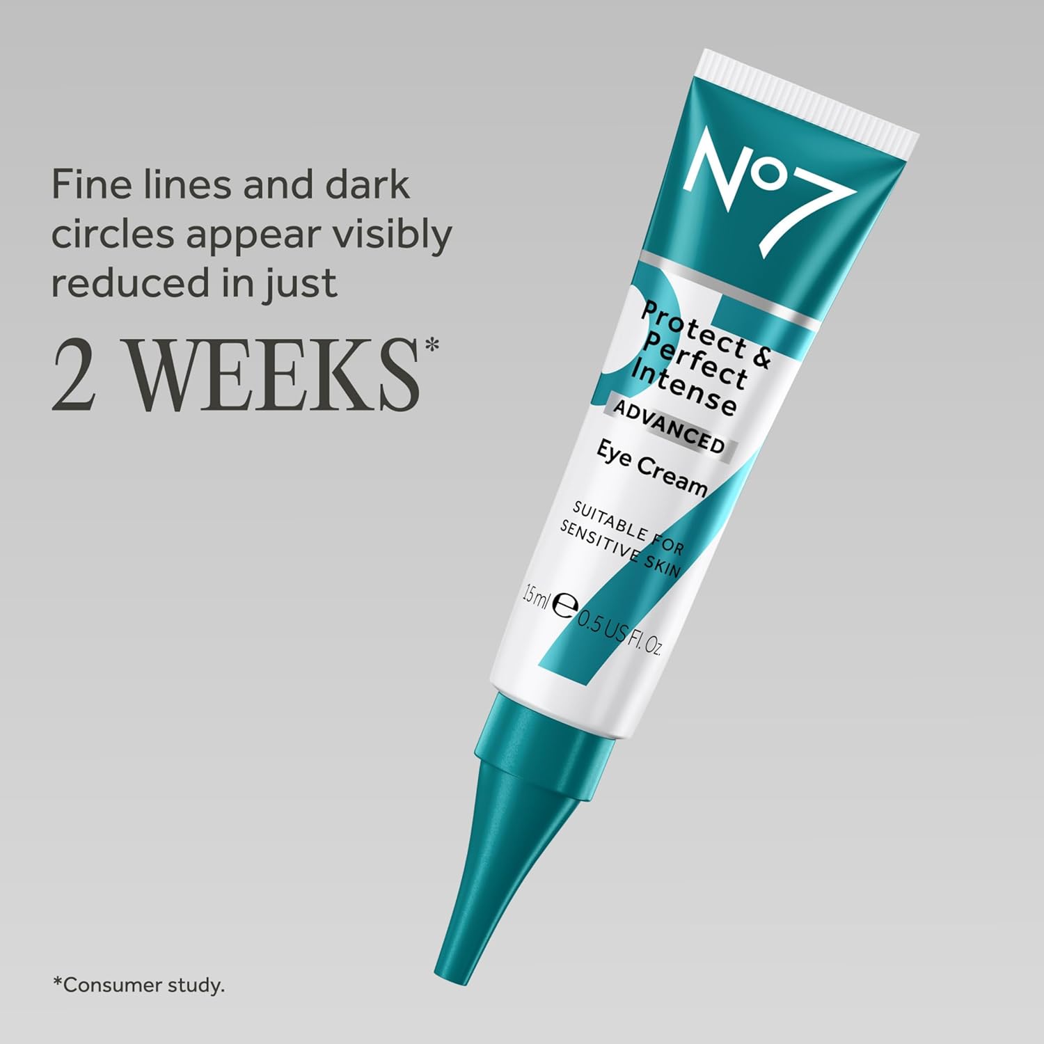 No7 Protect & Perfect Eye Cream - Intense Advanced Under Eye Cream for Dark Circles - Enriched with Hydrating Hyaluronic Acid and Nourishing Shea Butter to Revive Tired-Looking Eyes (0.5 Fl Oz) - Image 2