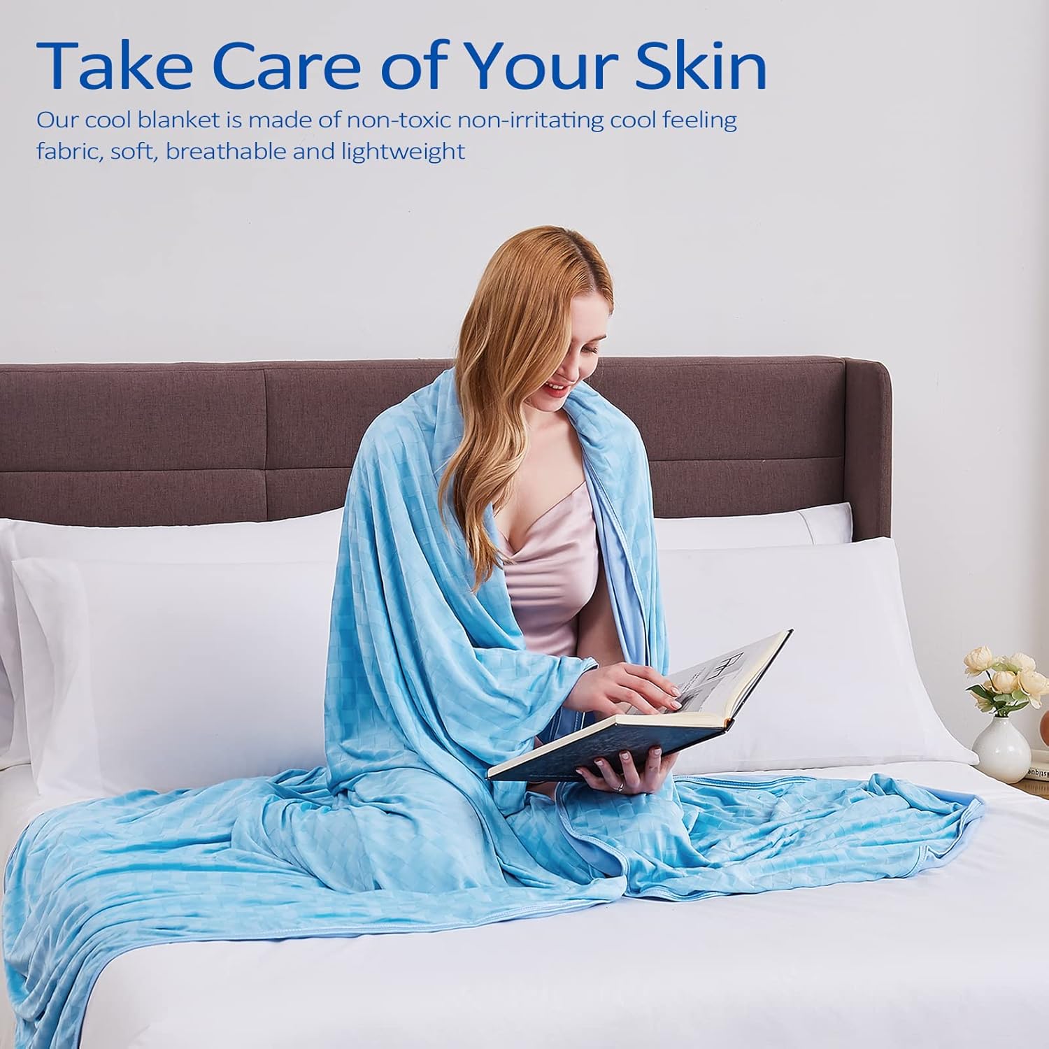 Topcee Cooling Blanket, Summer Cooling Blankets for Hot Sleepers, Arc-Chill Q-Max>0.5 Cool Fiber, Oeko-TEX 100% Certified, Soft, Breathable, Double-Side Bed Throw,Keep Cool for Adults Kids 50"x70" - Image 7