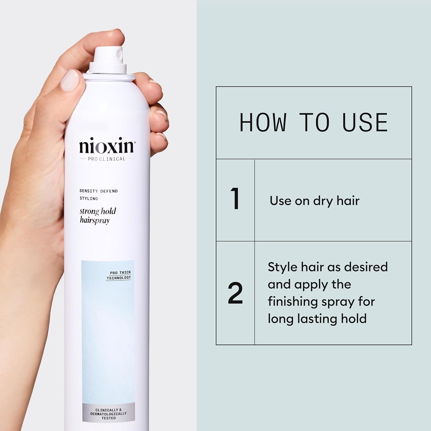 NIOXIN Density Defend Styling Strong Hold Hairspray For Long-Lasting Hairstyles Humidity Resistant 10.6 Fl oz. - Image 5