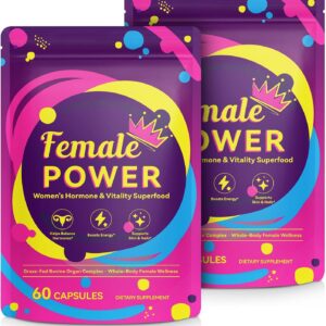 2 Pack Hormone Balance for Women, Female-Optimized Beef Organ Superfood Supplement for Women, PMS Support Supplement, 100% Grass Fed Beef Liver Capsules, Balance Hormones, Energy,Menstrual Cramp,Mood