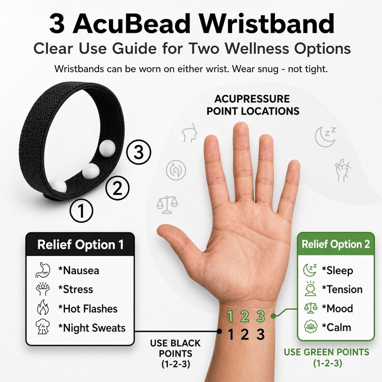 Cooling Hot Flash Bracelet for Menopause - Knit Elastic Acupressure Wristband for Night Sweats, Sleep & Emotional Support - Slip-On Band with Clary Sage Aroma - Image 5