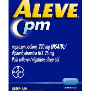 Aleve PM Sleep Aid Plus Pain Reliever Caplets, Naproxen Sodium & Diphenhydramine HCl, Nighttime, 120 Count