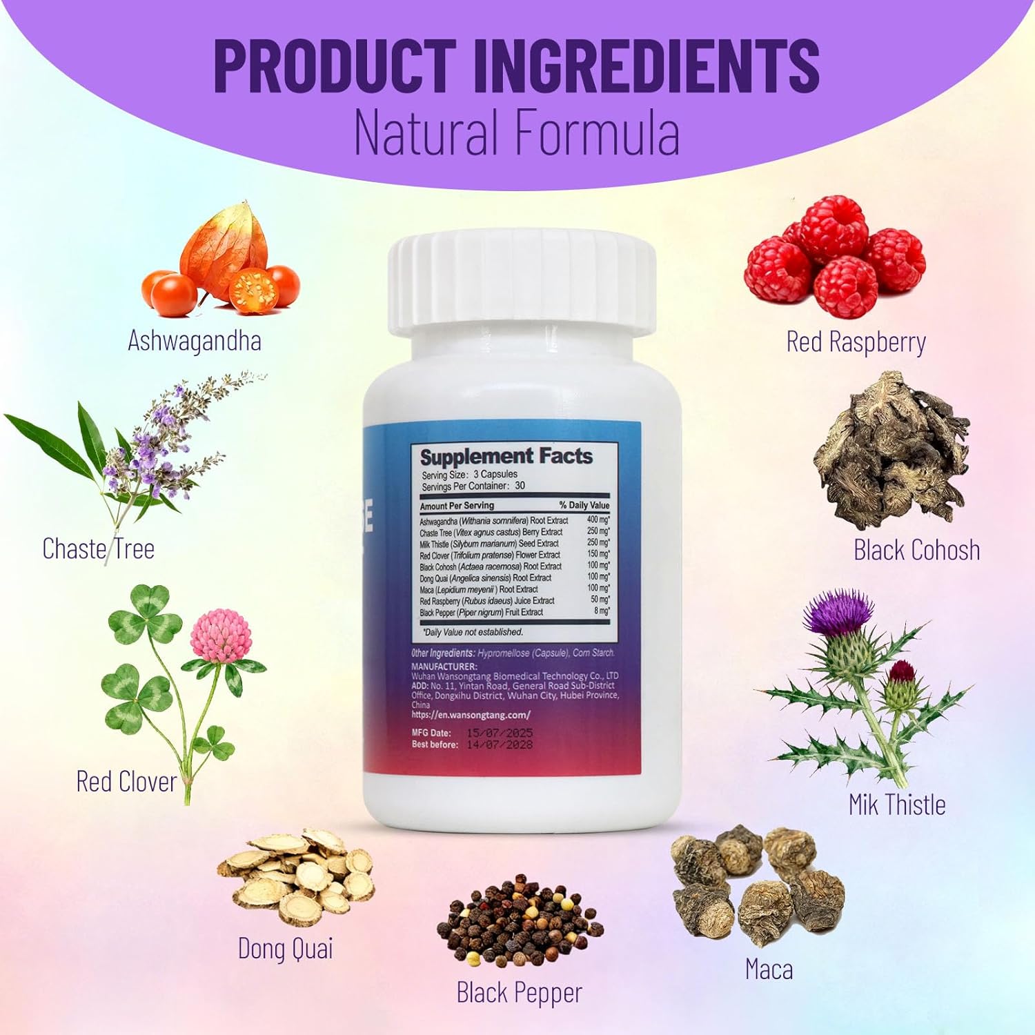Menopause Support Capsules for Women, Support Night Sweats Hot Flashes & Mood, 90 Count - Image 4