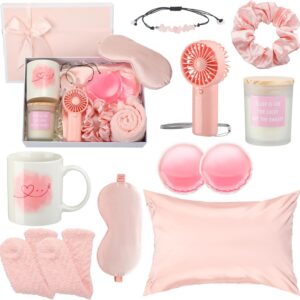 FoldTier 11 Pcs Mother's Day Menopause Gift for Women Care Baskets Box Pink Menopause Support Gifts Calming Anxiety Stress Relief Set for Birthday