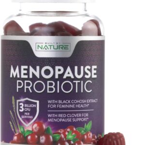 Menopause Supplements for Women - Menopause Probiotic Gummy - Women’s Menopause Relief for Hot Flashes, Night Sweats & Mood Swings with Black Cohosh & Cranberry - Non-GMO, Vegan - 60 Gummies