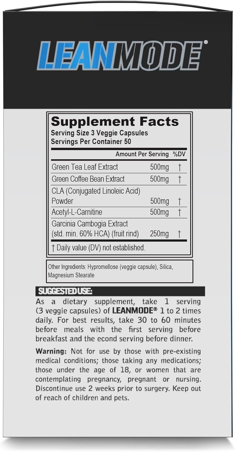 EVL Weight Loss Support Stack - Trans4orm Thermogenic Fat Burner & Metabolism Support Pills with Green Coffee Bean Extract and Forskolin Plus LeanMode Non-Stimulant - Image 4