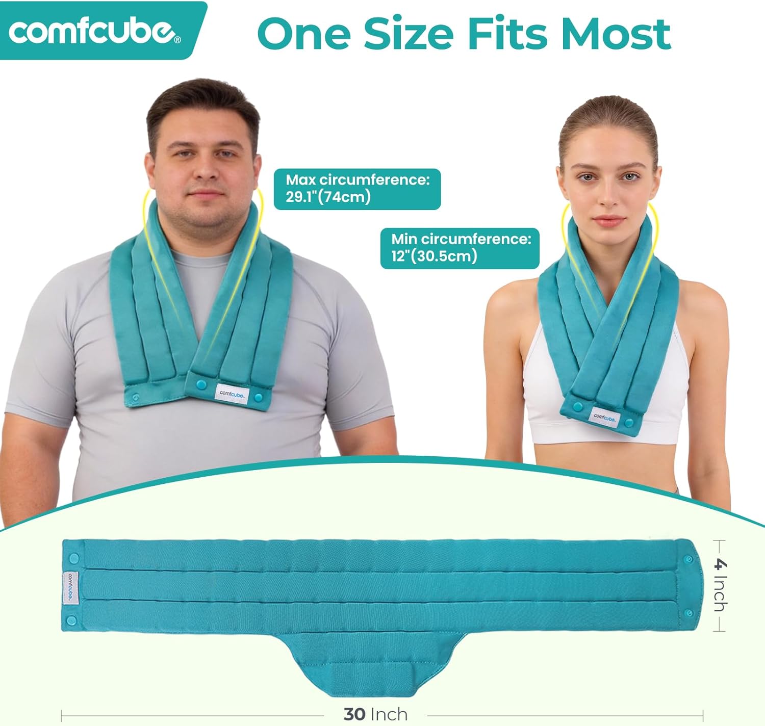 Neck Ice Pack Wrap for Cervical Pain and Cooling, 2 Hours Long Lasting Cold Ice Pack for Neck Shoulders, FSA Eligible, Flexible Cold Pack for Hot Weather, Hot Flashes, Surgery, Swelling - Image 7