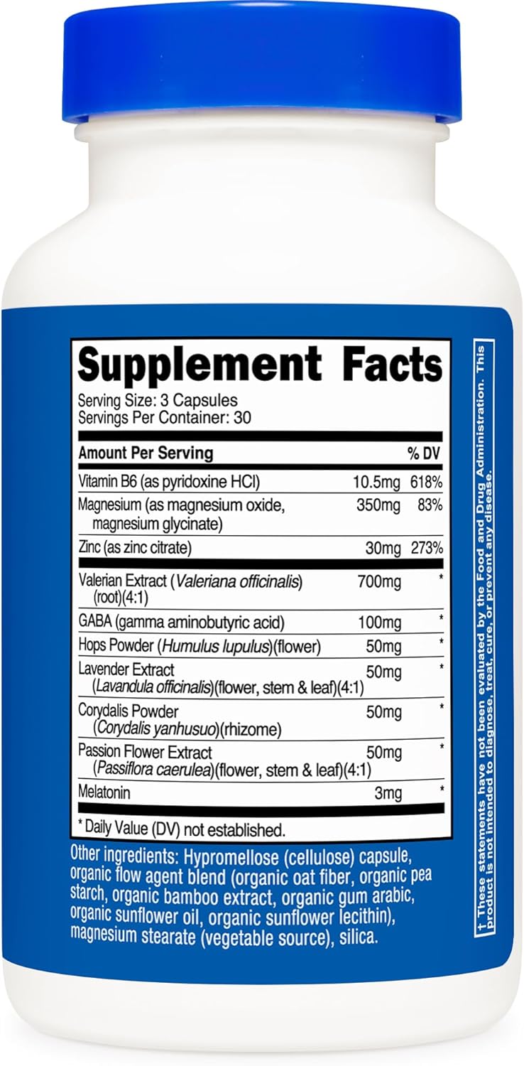 Nutricost Sleep Aid Complex 1330mg Serving (90 Capsules) - 30 Servings - Image 4