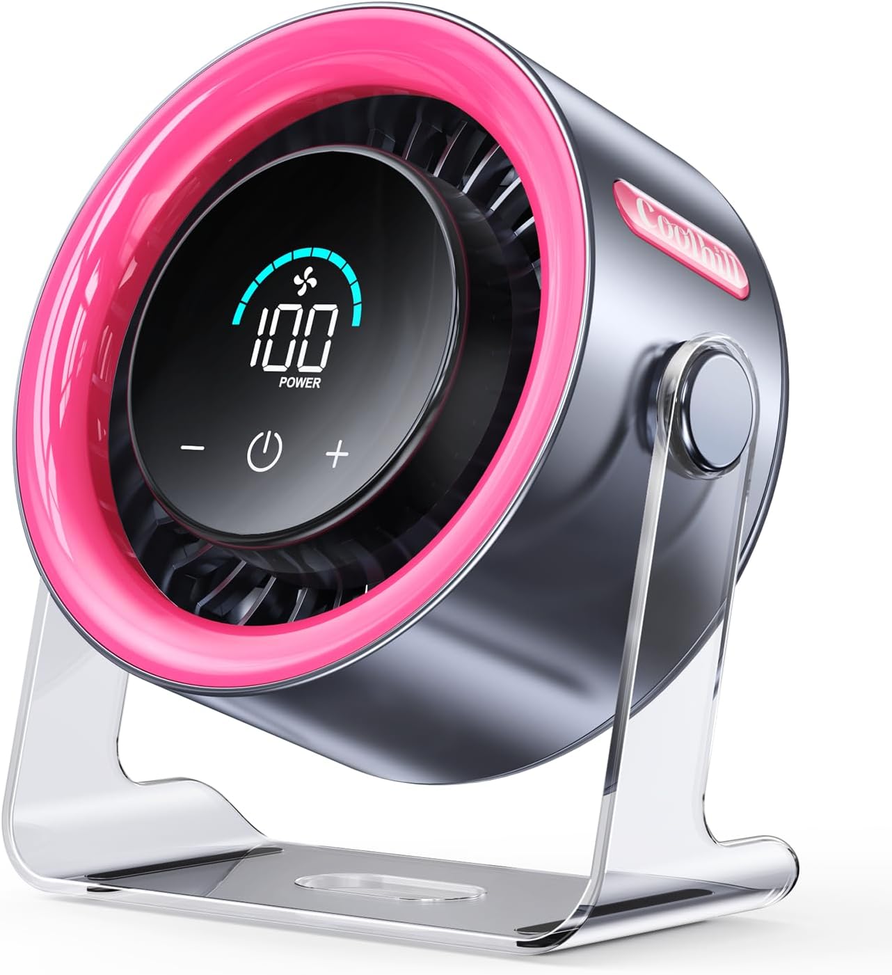 Handheld Portable Fan with Ice Cooler: 100-Speed 5500mAh Rechargeable Handheld Fan, 12H Time Hand Cooling Personal Fans with 20000 RPM Air Turbo Tech for Travel Outdoor (Pink)