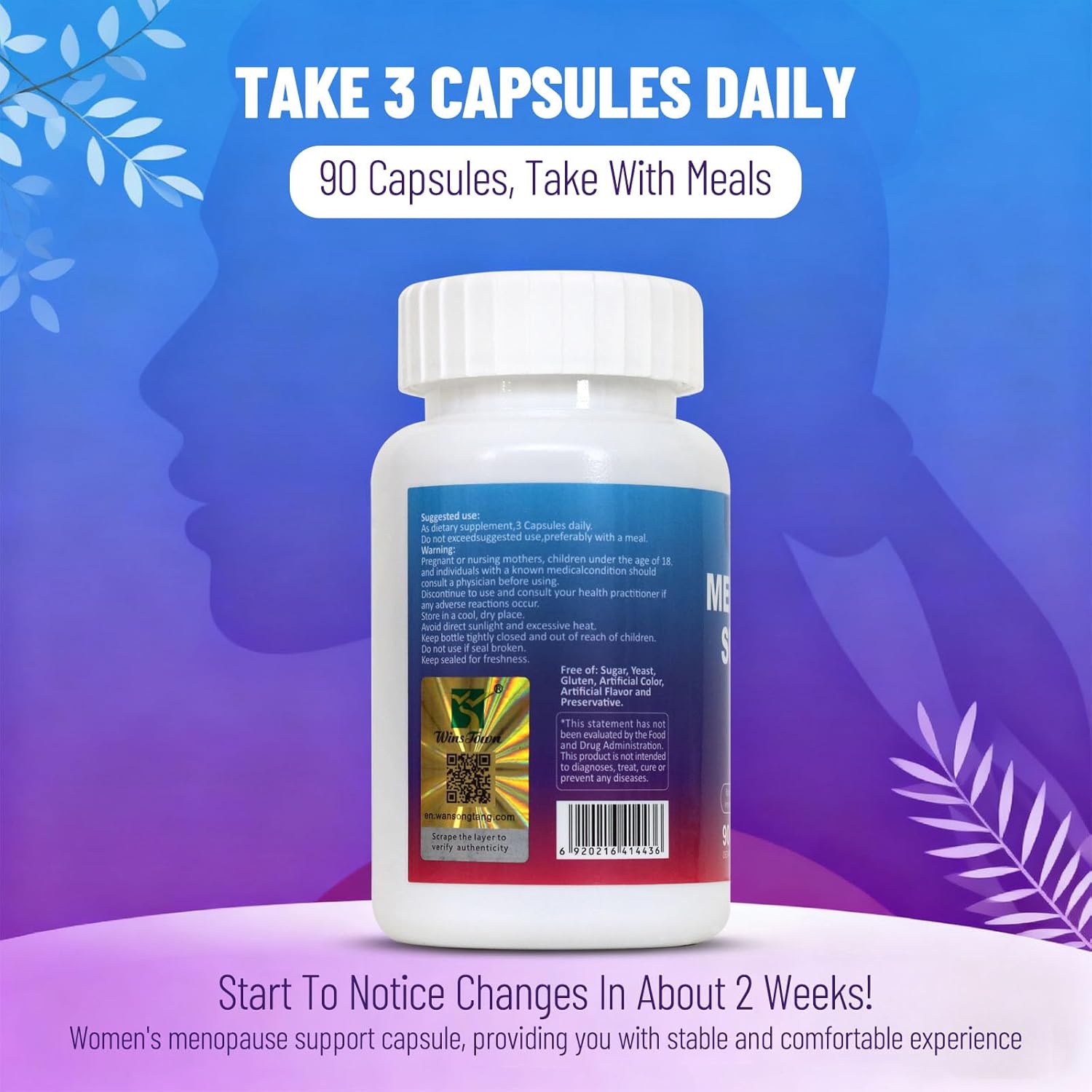 Menopause Support Capsules for Women, Support Night Sweats Hot Flashes & Mood, 90 Count - Image 5