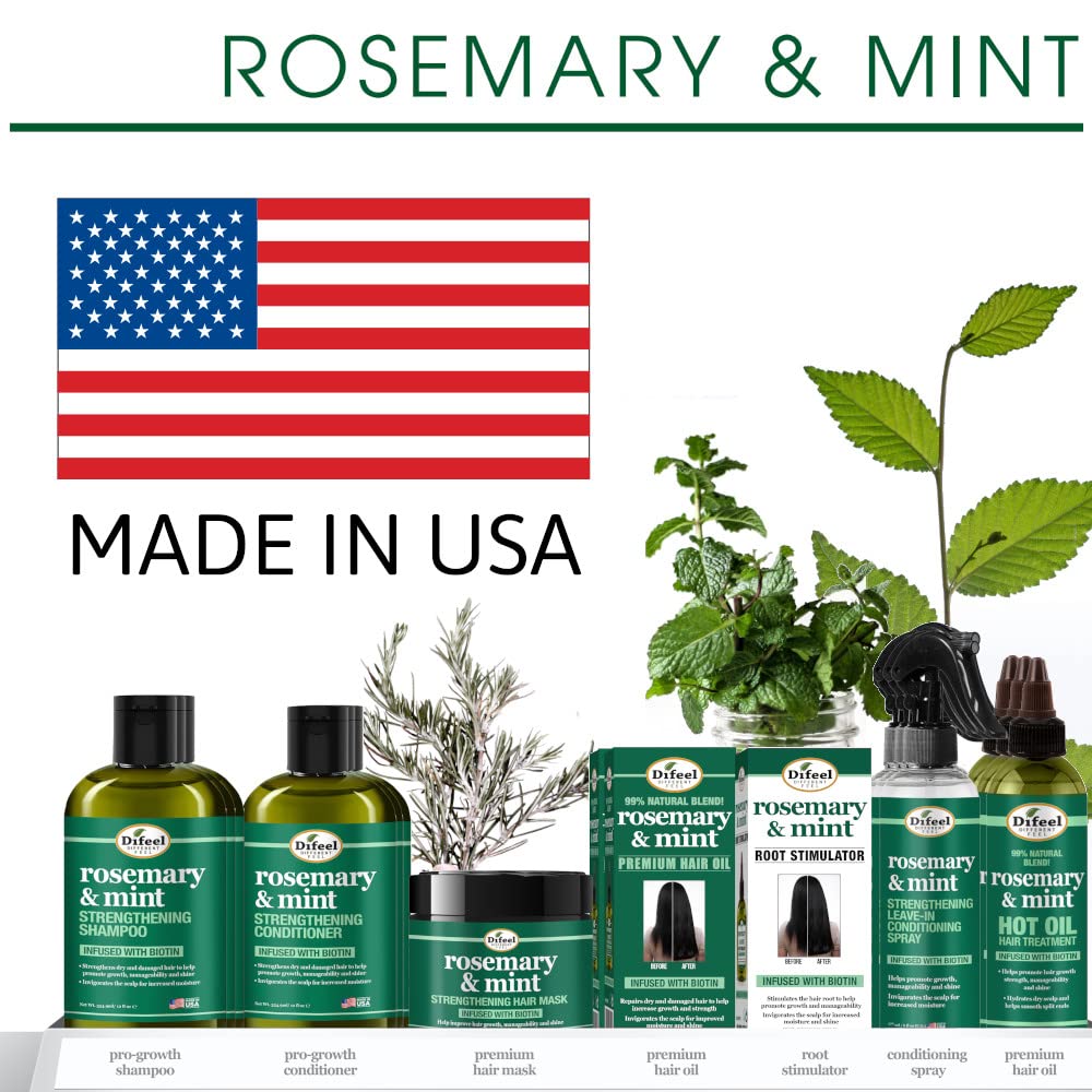 Difeel Rosemary Mint Strengthening Shampoo with Biotin 12 oz. - Made with Natural Rosemary Oil for Hair Growth - Image 4