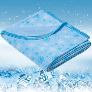 OIGAE Cooling Blanket for Hot Sleepers - Soft & Lightweight Summer Cold Blanket for Night Sweats | Perfect for Bed, Couch, Sofa (Blue, Throw 50" x 70")