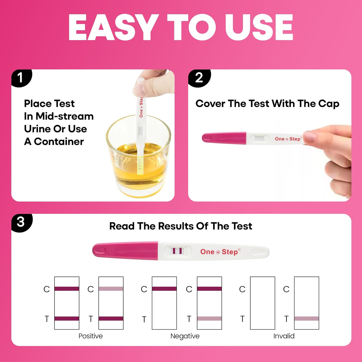 One Step Female Fertility Test Midstream, 2 Test Pack, Peri Menopausal, Menopause Testing Kit, Home Urine FSH Test - Image 3