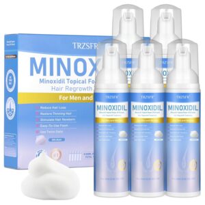 5% Minoxidil Foam for Men & Women, Hair Regrowth Treatment for Thinning Hair & Beard Growth, Extra Strength Topical Foam, Clinically Proven Hair Loss Treatment, 6 Month Supply (14OZ Total)