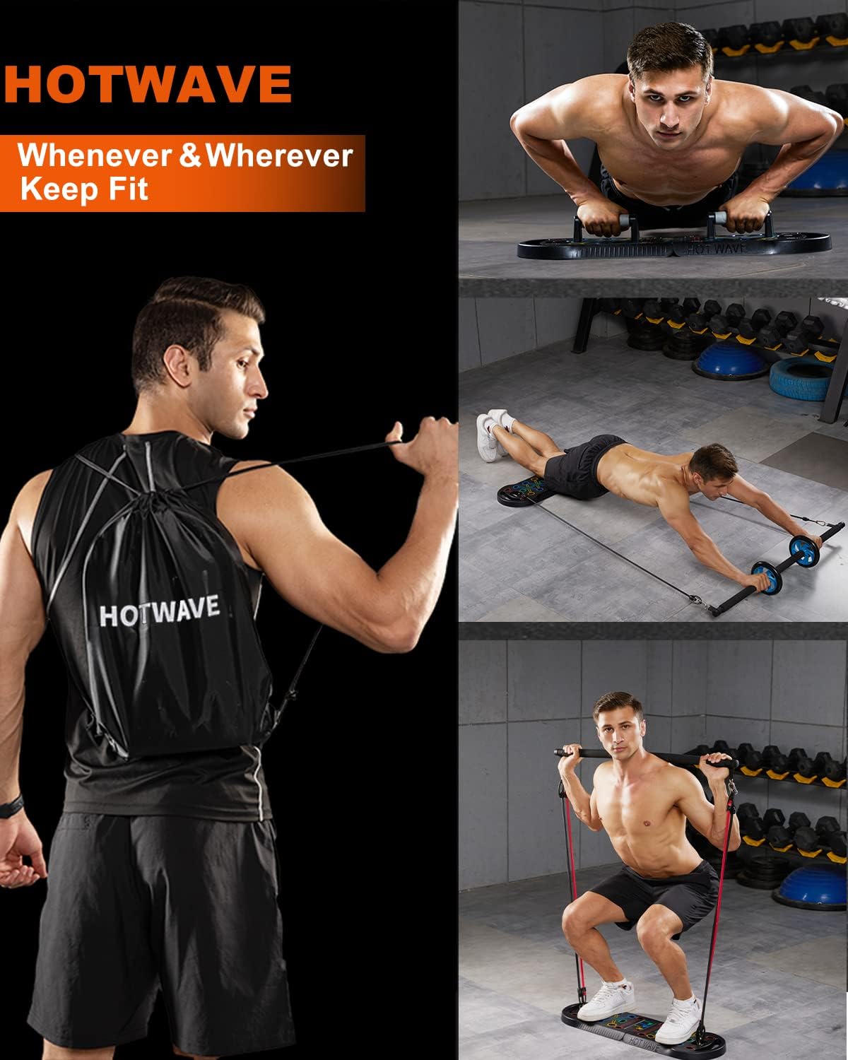 HOTWAVE Push Up Board Fitness, Portable Foldable 20 in 1 Push Up Bar at Home Gym, Pushup Handles for Floor. Professional Strength Training Equipment For Man and Women - Image 6