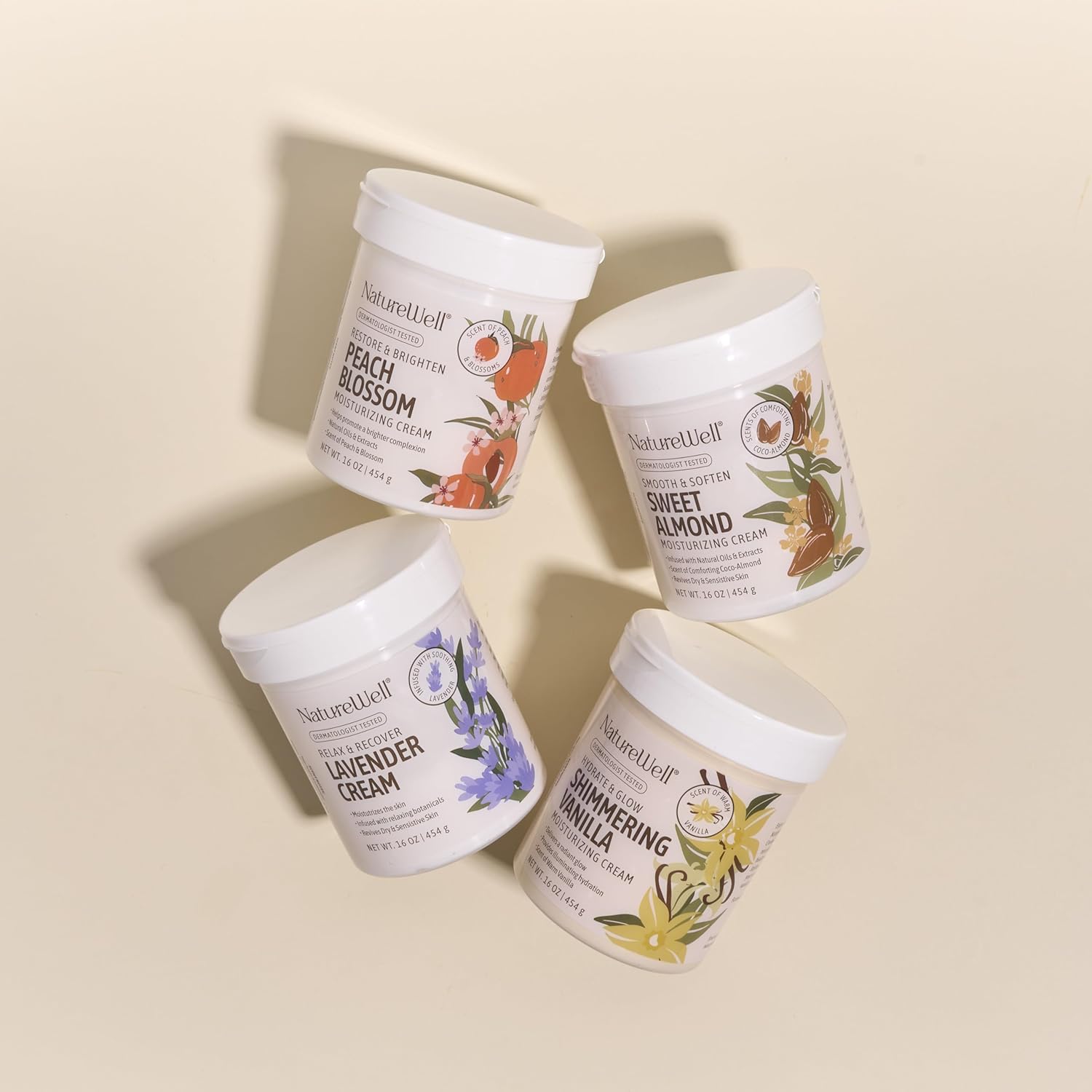 NATURE WELL Peach Blossom Restore & Brighten Moisturizing Cream For Face & Body, Infused With Peach Extract, Niacinamide, & Hyaluronic Acid, Promotes A Brighter Complexion, 16 Oz. - Image 8