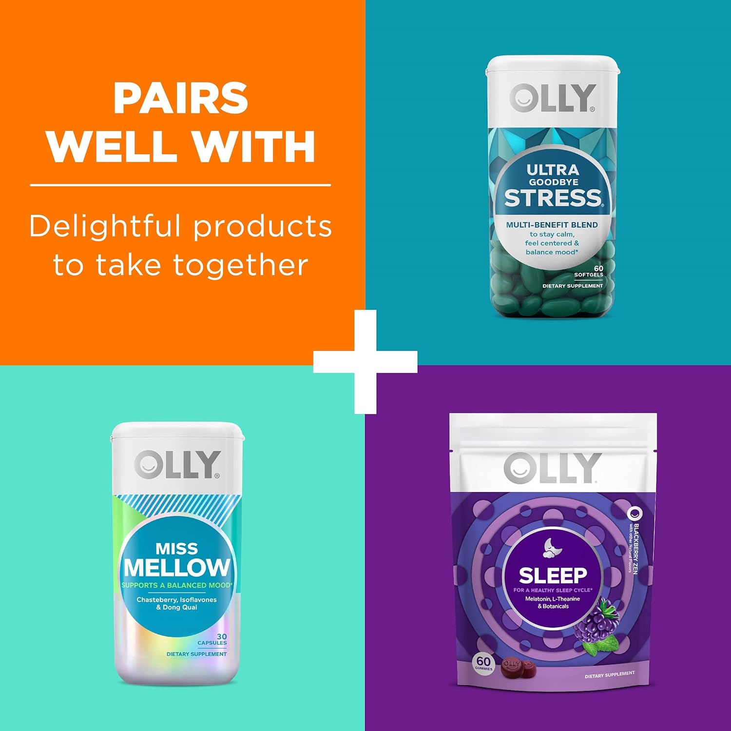 OLLY Hello Happy Gummy Worms, Mood Support Gummies For Adults,* Saffron Extract, Vitamin D, Tropical Zing Flavored, 30 Day Supply - 60 Count - Image 7
