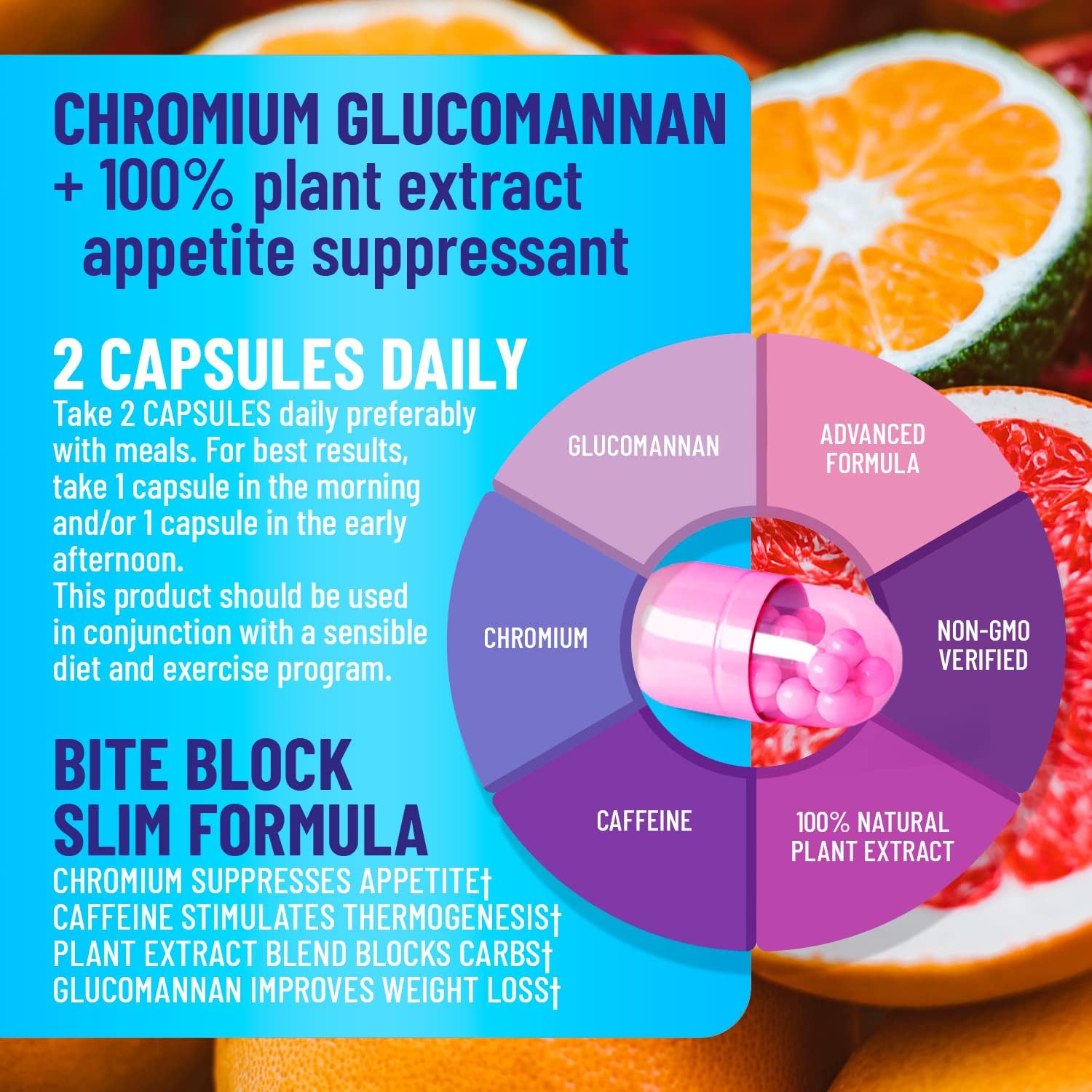 Helix Heal GLP-1 Supplement Weight Loss Diet Pills that Work Fast for Women - Appetite Suppressant for Weight Loss Women w/Chromium Picolinate & Glucomannan | 120 Capsules - 2-Month Supply - Image 3