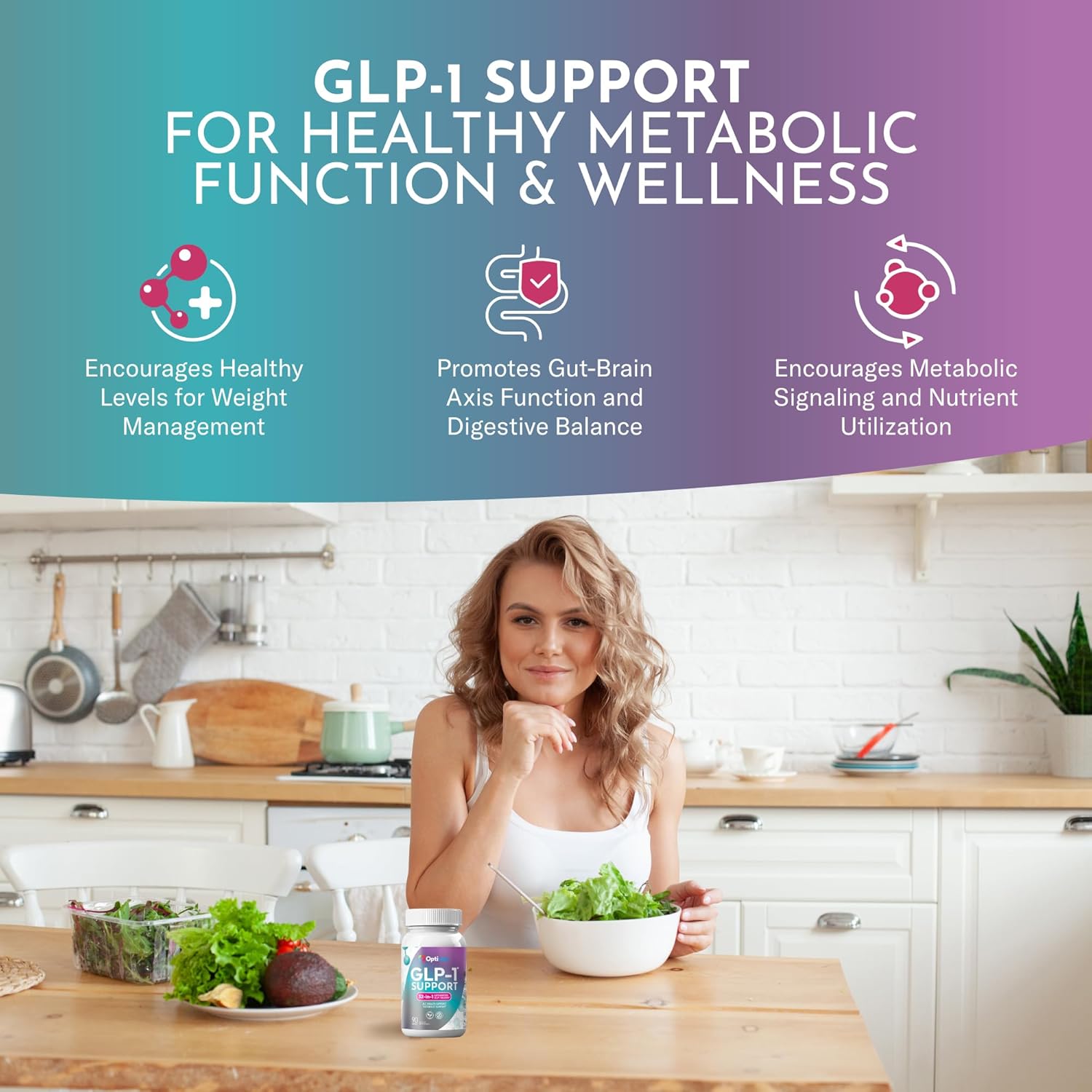 GLP-1 Support Supplement for Weight Loss - 32-in-1 with Probiotics for Fat Burn Boost Metabolism & Gut Health - Natural Daily Oral GLP1 Support for Women & Men - Vegan Gluten Free - Image 3