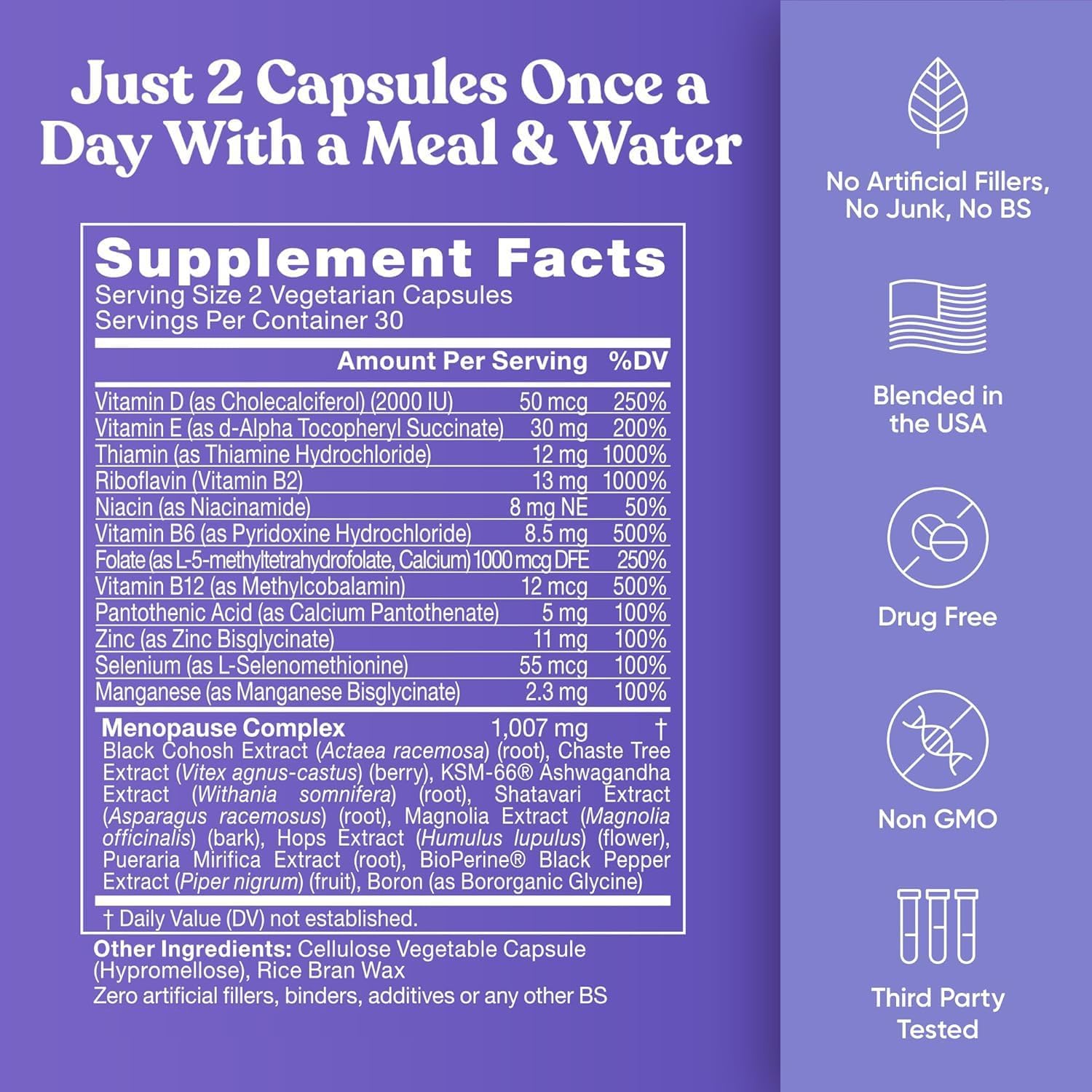 Eu Natural Staying Cool Menopause Supplements for Women - Hormonal Hot Flash Relief, Weight Support, & Night Sweats - Vitex Chaste Tree & Black Cohosh - 60 Vegetarian Soft Capsules - Image 6