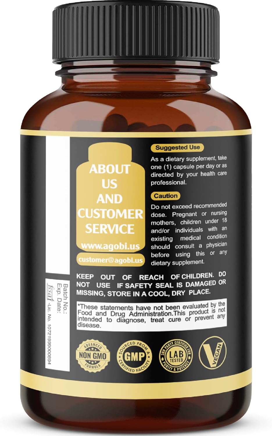 5in1 Premium Ashwagandha Capsules - Added Turmeric, Rhodiola Rosea, Ginger, Black Pepper - 180 Caps for 6 Months - Image 8