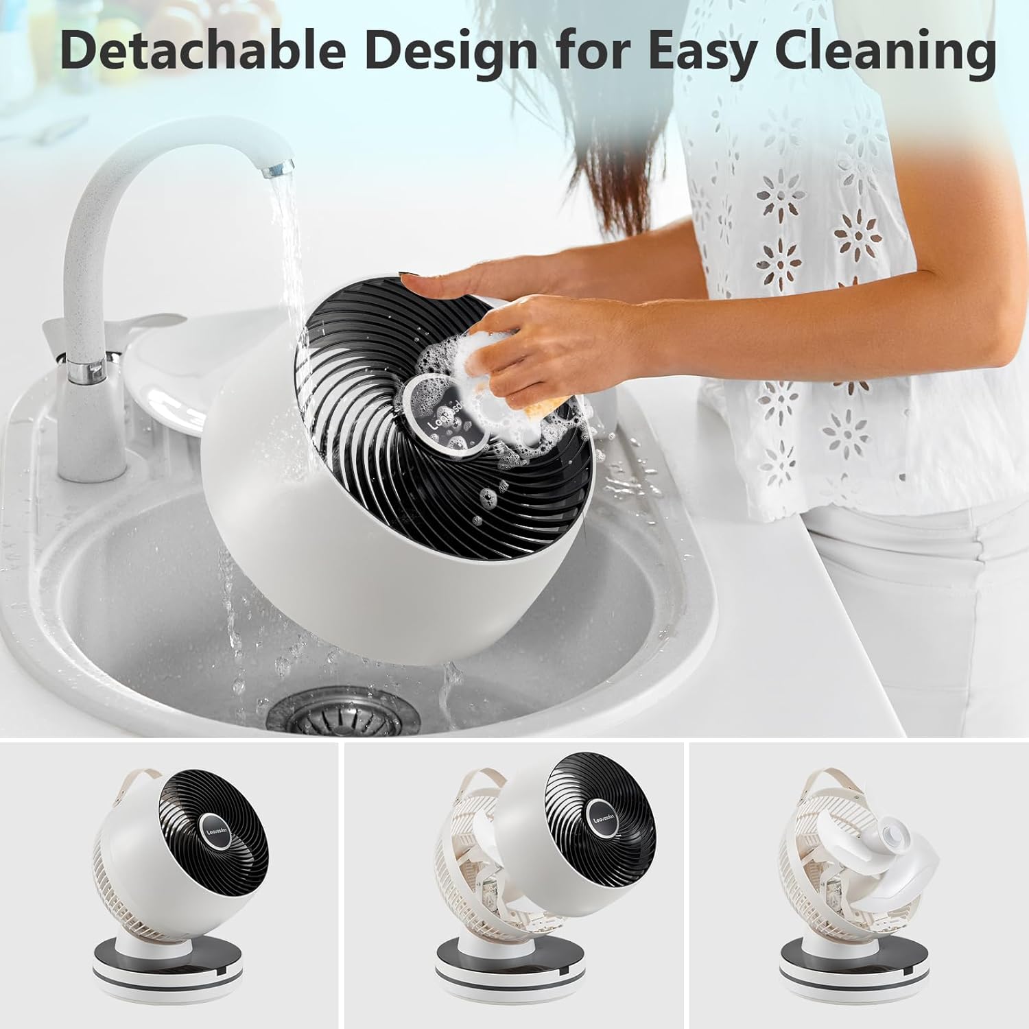 Air Circulator Fan 0dB Quiet 15.75 Inch Table Fans for Bedroom, 12 Speeds, 12H Timer, Auto Temperature Control Oscillating Fan Desk Fan with Remote for Home Office Dorm - Image 8
