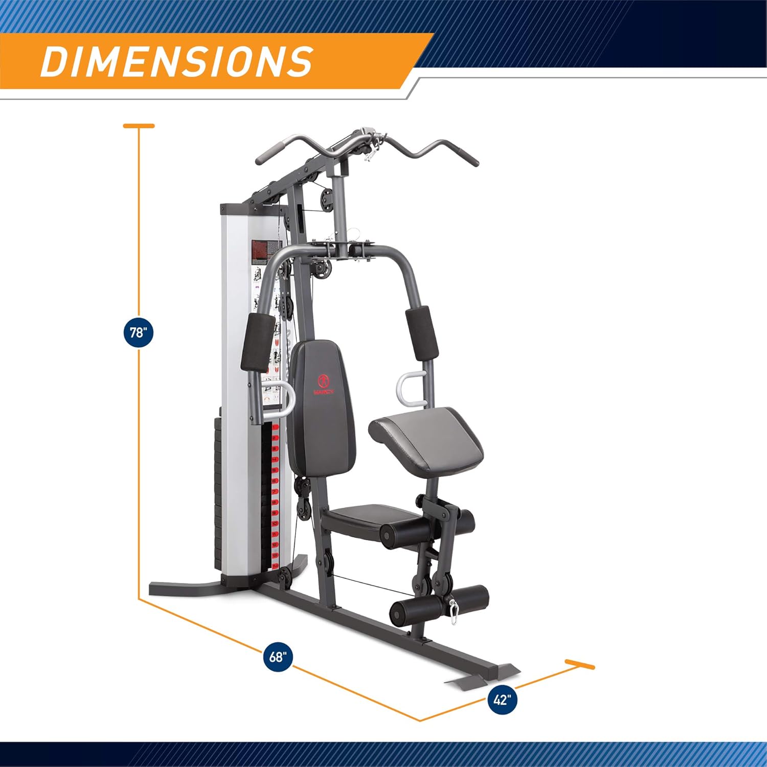 Marcy Multifunctional Workout Station 100lbs to 200lbs Stack Home Gym for Weightlifting and Bodybuilding - Image 2
