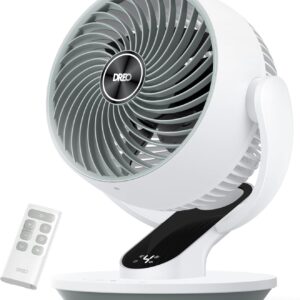 DREO Oscillating Fan for Bedroom, 13 Inch Quiet Table Fans for Home Whole Room, 75ft Powerful Airflow, Desk Air Circulator Fan with Remote, 120° Adjustable Tilt, 4 Speeds, 8H Timer, for Office Desktop