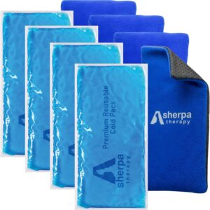 4PK Flexible Gel Ice Packs for Injuries Reusable - Gel Ice Pack Cold Compress for Knee, Back, Neck, Wrist, Hand, Elbow, Ankle Pain Relief - 9.5" x 4.5"