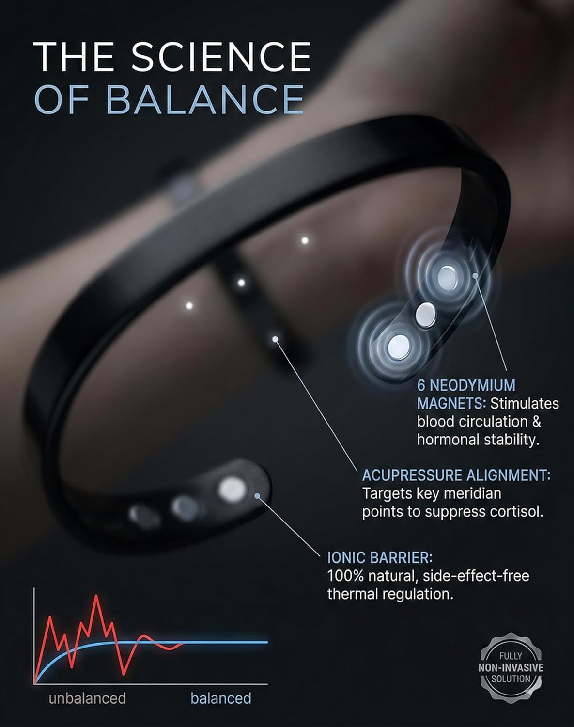 Kalm Bracelet Menopause: Your Natural Menopause Solution, Bracelet for Menopause Relief, Hot Flashes & Pain, Adjustable Bracelets for Women - Natural Hormonal Balance (Silver) - Image 3