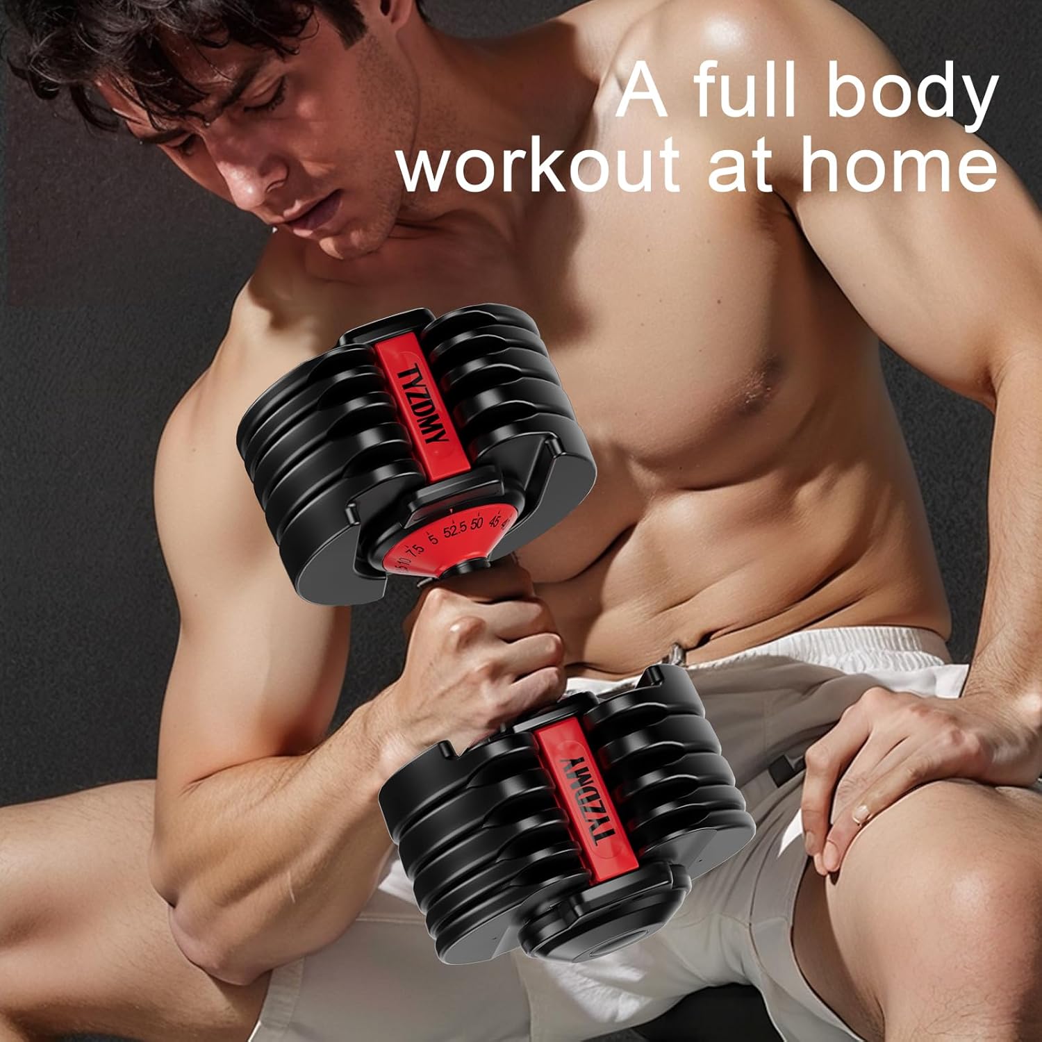 TYZDMY Adjustable Dumbbells Set of 2,Free Weights Dumbbells Set,Adjustable Dumbbell Set,52.5 lbs pair 105 lbs,15 in 1,for Men/Women Gym Equipment for Home Strength Training Equipment - Image 9