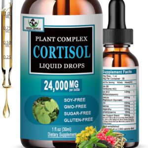 Cortisol Supplement for Women - 19-in-1 Liquid Cortisol Supplement w/Ashwagandha Magnesium L-theanine Phosphatidylserine Herbs - High Absorption Hormone Balanced for Women Drops - Sleep Focus, Non-GMO