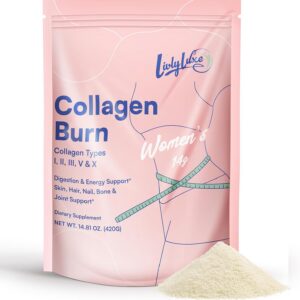LivLyLuxe Collagen Burn Powder for Women - Weight Loss Supplements for Belly Fat Burning, Metabolism Booster, Designed for Effective and Healthier Fat Loss - 420g
