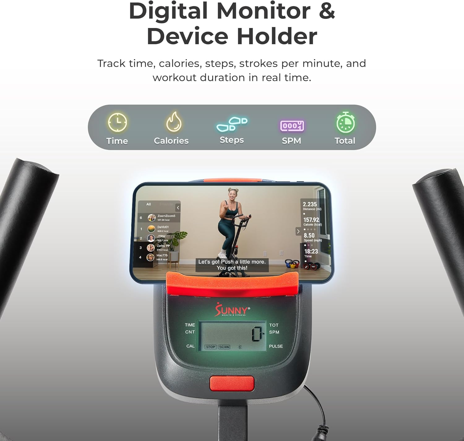 Sunny Health & Fitness Smart Foldable Cardio Stair Stepper, Vertical Climber Exercise Machine for Home Workout, Extended Step Range, 330 lbs. Max Weight, Connection w/Free SunnyFit App – SF-S024035 - Image 6