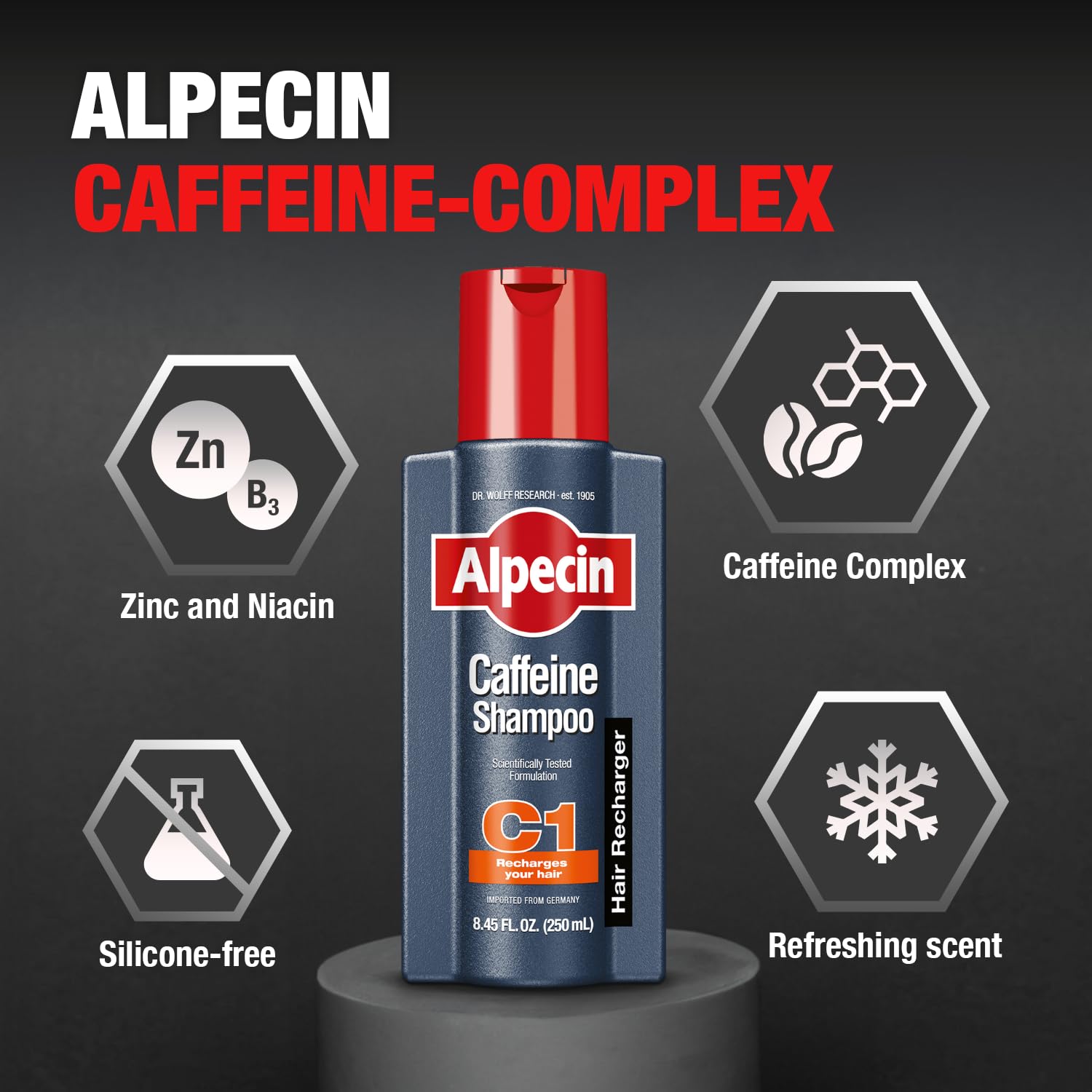 Alpecin C1 Caffeine Shampoo 8.45 fl oz, Cleanses the Scalp to Promote Natural Hair Growth, Leaves Hair Feeling Thicker and Stronger - Image 3