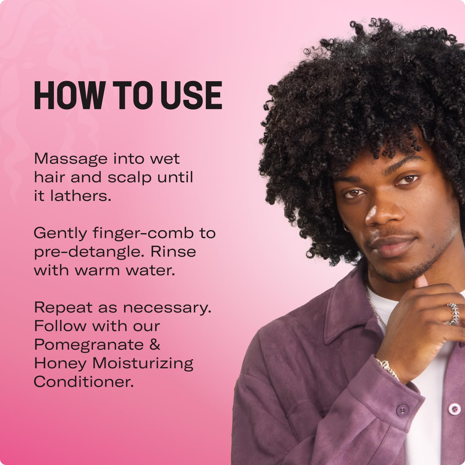 Mielle Organics Pomegranate & Honey Detangling & Moisturizing Shampoo - Curly Hair Shampoo for Women - Enriched with Honey & Babassu Oil to Lift Dirt, Loosen Tangles & Retain Moisture (12 Fl Oz) - Image 5