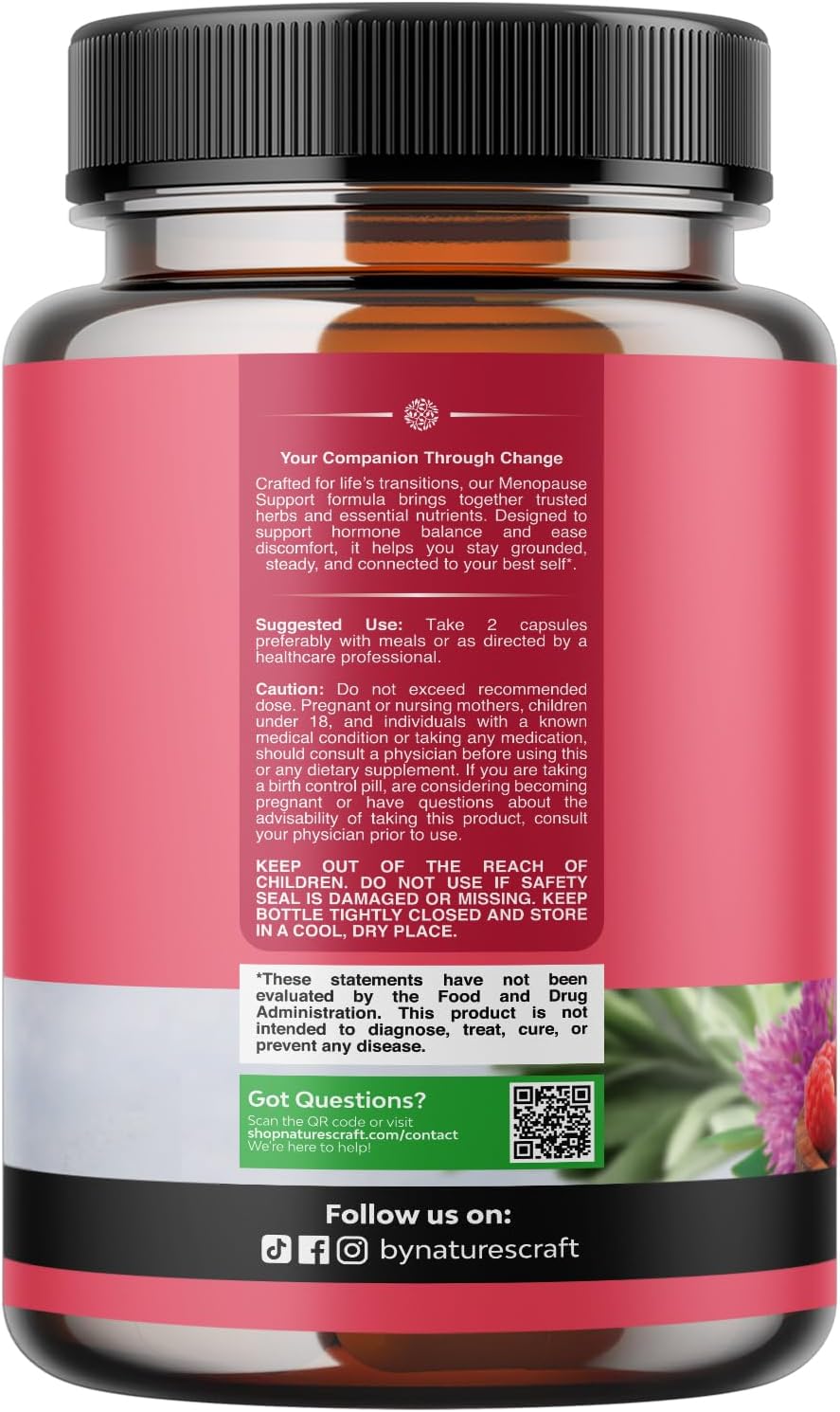 Complete Herbal Menopause Supplement for Women - Multibenefit Menopause Ease Hormone Balance for Women for Night Sweats Mood and More with Dong Quai Vitex Chaste Berry and Black Cohosh - 30 Count - Image 2