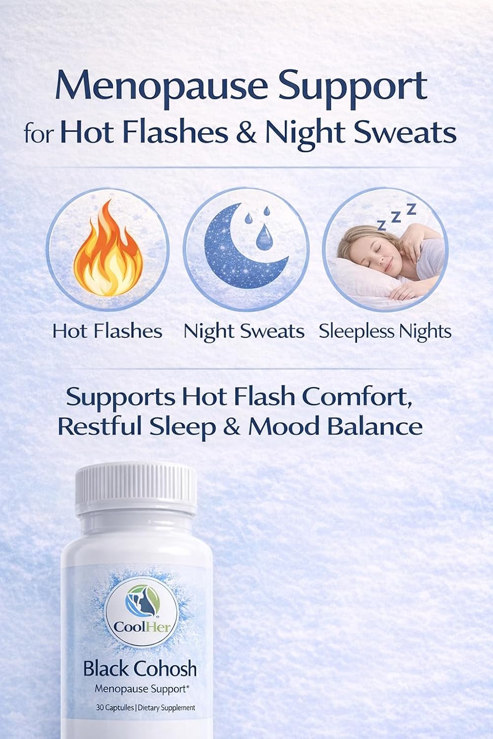 Menopause Support for Women – Hot Flash & Night Sweat Relief – Black Cohosh Supplement – Non-GMO, Gluten-Free – 30 Capsules - Image 3