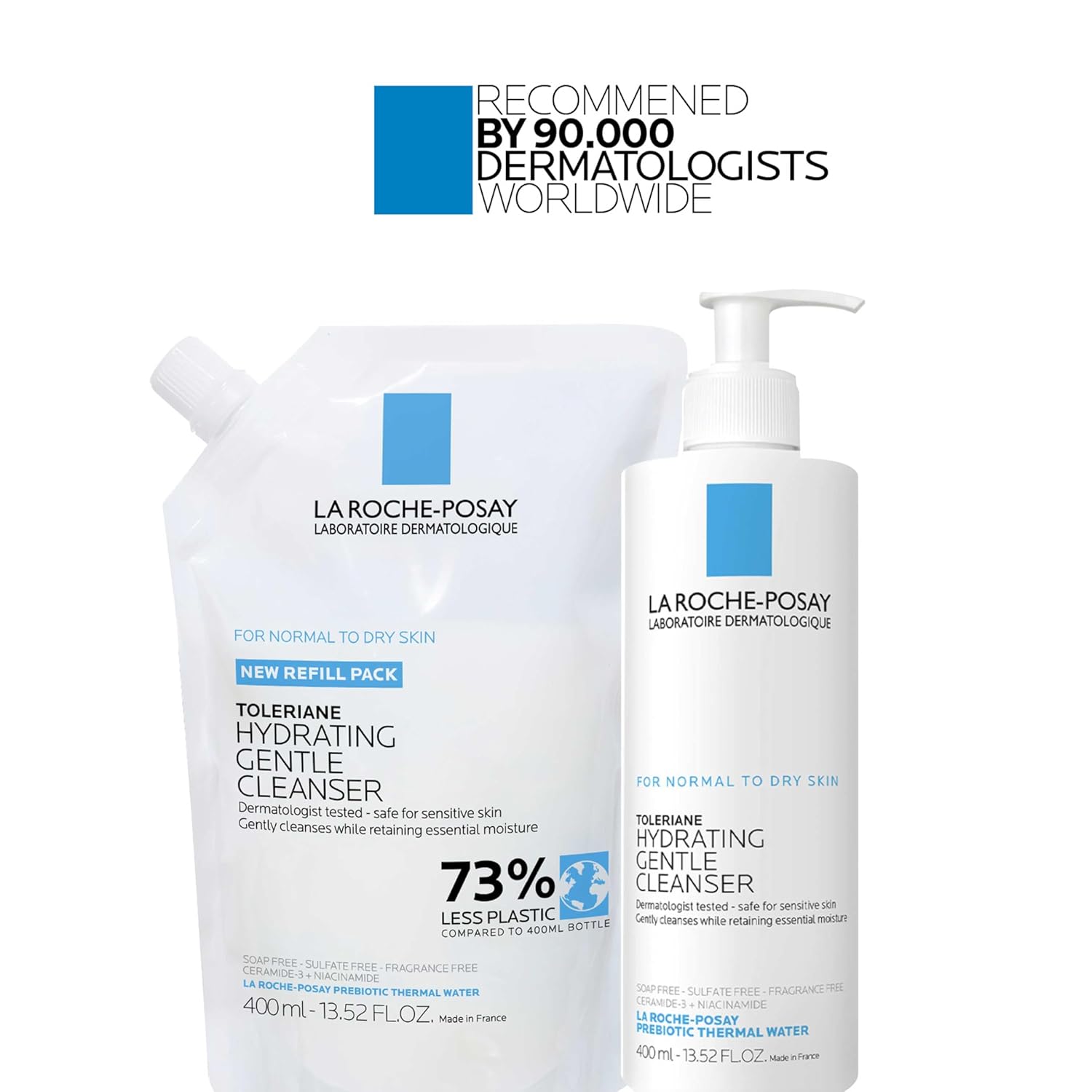 La Roche-Posay Toleriane Hydrating Gentle Face Cleanser, Hydrating Facial Cleanser With Niacinamide + Ceramides, Daily Face Wash For Dry Skin To Normal Skin, Sensitive Skin Tested, Fragrance Free - Image 9