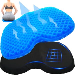 Kayak Seat Cushion - Blue Cooling Gel Kayak Accessory Removable Waterproof Cover | Comfort for Kayak Seats, Fishing, Car seat，Office Chair & Outdoor Use