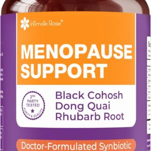 Complete Menopause Support Supplement for Women | Menopause Synbiotic with Black Cohosh, Dong Quai, Rhubarb Root | Helps Easing Hot Flashes, Night Sweats, Restful Sleep | 60 Capsules