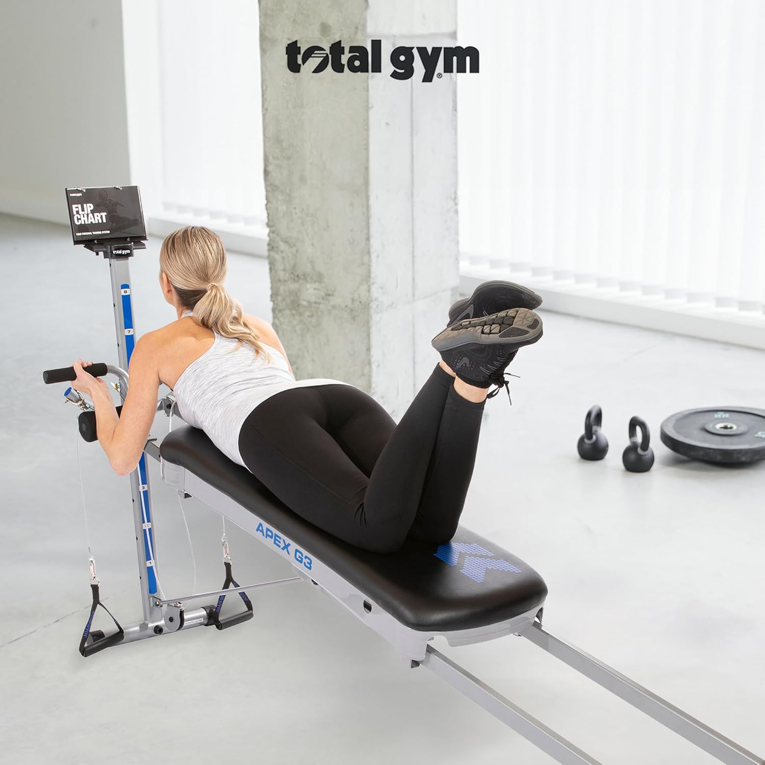 Total Gym Apex G3, Slim-Frame Incline Bodyweight Training Home Exercise Machine w/ 8 Levels of Resistance, Squat Stand, & Basic Accessory Set - Image 4