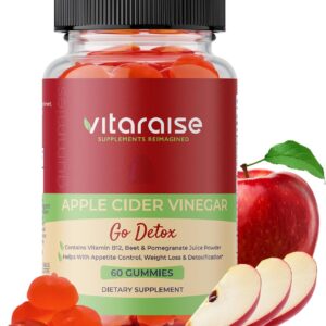 Apple Cider Vinegar Gummies - ACV with Mother Gummies for Weight Loss - Detox & Digestion Support - 1000mg - Keto ACV Gummies B9 & B12 - Metabolism Booster - Vegan, Non-GMO, Gluten-Free - 60 Chews