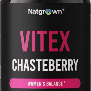 Natgrown Vitex Chasteberry Supplement for Women 1,000 mg - Supports Hormone Balance & Fertility - Agnus Castus Chaste Tree Vitex Berry Fruit Extract Capsules - 120 Ct