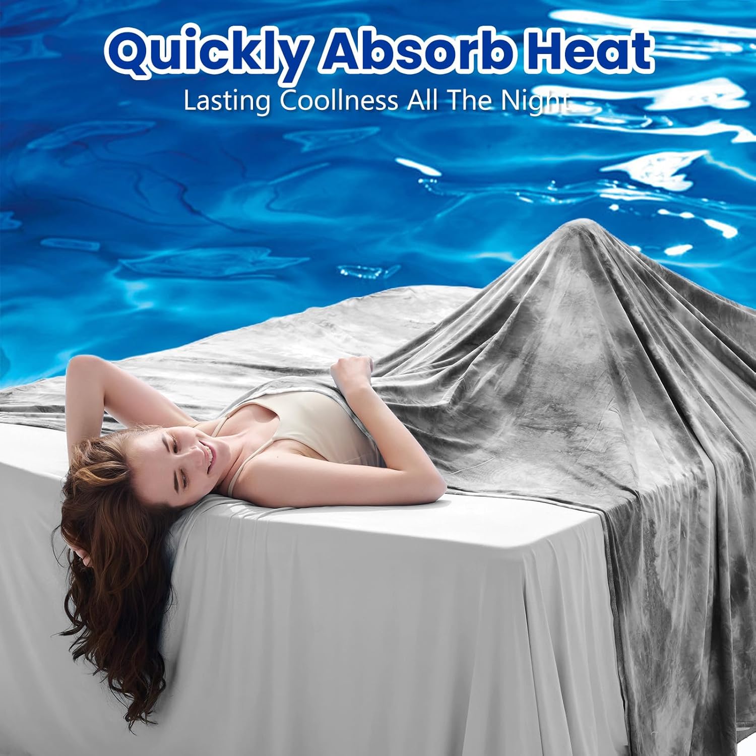 Topcee Cooling Throw Blanket – Lightweight Breathable Blanket for Hot Sleepers & Night Sweats (50"x70") - Image 2