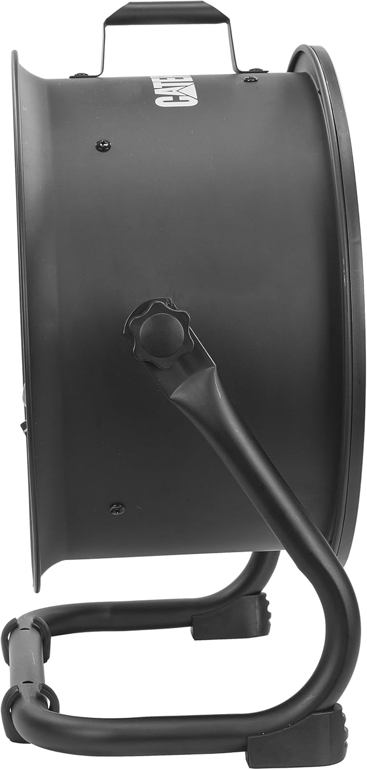 CAT fans - 14”-Blade High-Velocity Drum Fan Heavy Duty Industrial Grade (Black, 2-in-1): 2,300 CFM, 4-Speed, 360 Degree Adjustable Drum Head, Dual Ball Bearing Motor with Die-Cast Cover (HVD-14AC-BLK) - Image 8
