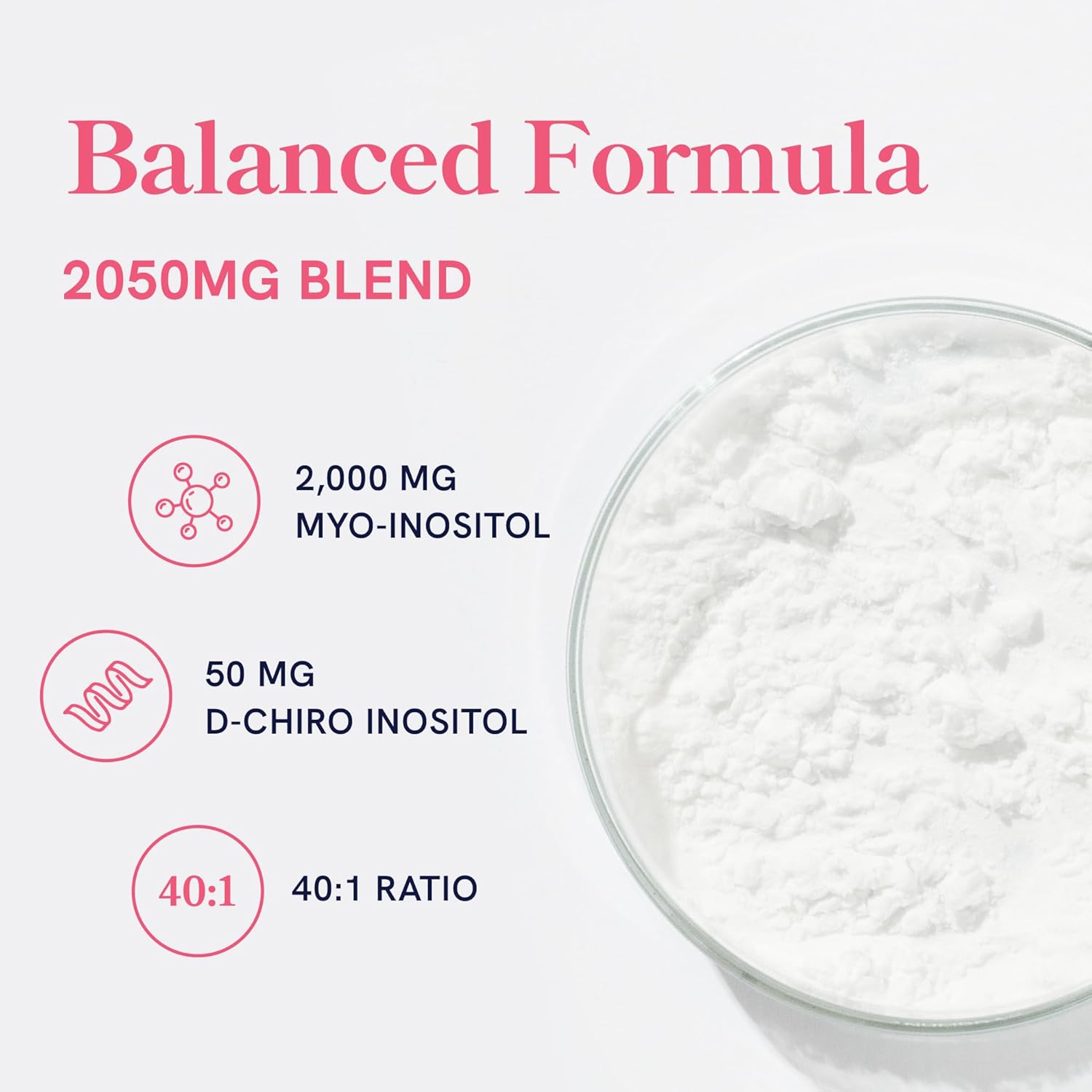Myo-Inositol & D-Chiro Inositol for Hormone Balance for Women | Fertility, Ovarian Health & Cycle Support | Ideal 40:1 Ratio, Myoinositol 2000mg & D Chiro 50mg | Ovarian Support Vitamins | 120 Ct. - Image 3