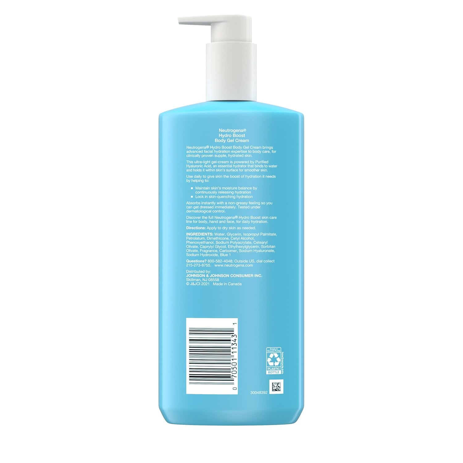 Neutrogena Hydro Boost Body Gel Cream, Hydrating Body Lotion with Hyaluronic Acid for Normal to Dry Skin, Lightweight Fragrance-Free Hyaluronic Acid Moisturizer, 16 OZ - Image 7